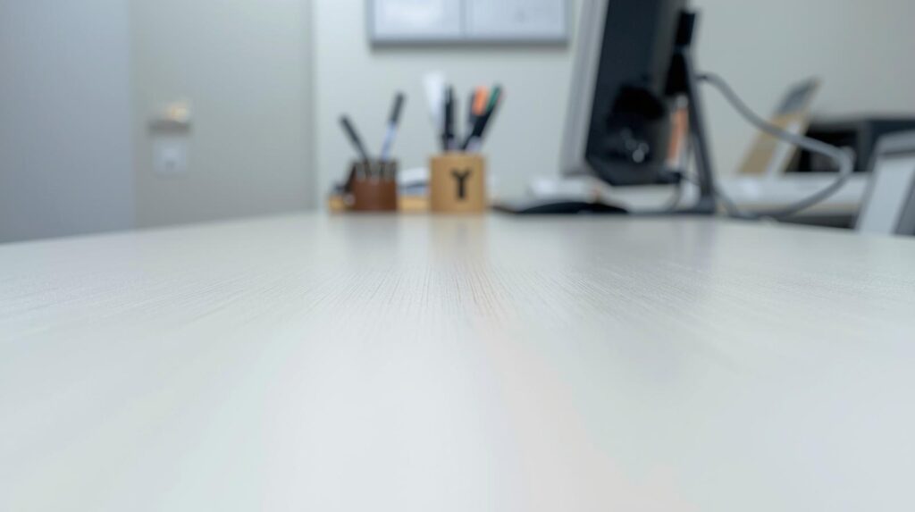 役所の窓口の机とパソコン